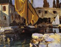 Sargent, John Singer - Boat with The Golden Sail, San Vigilio